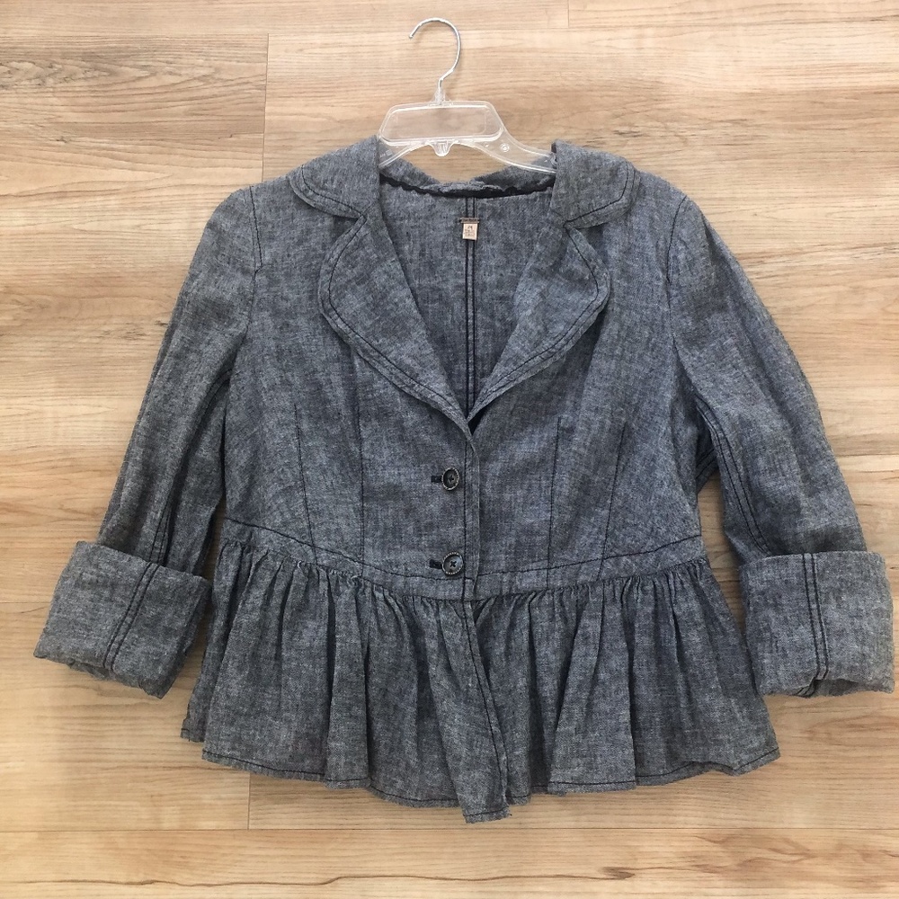 Free People Denim Blazer Jacket Women’s M